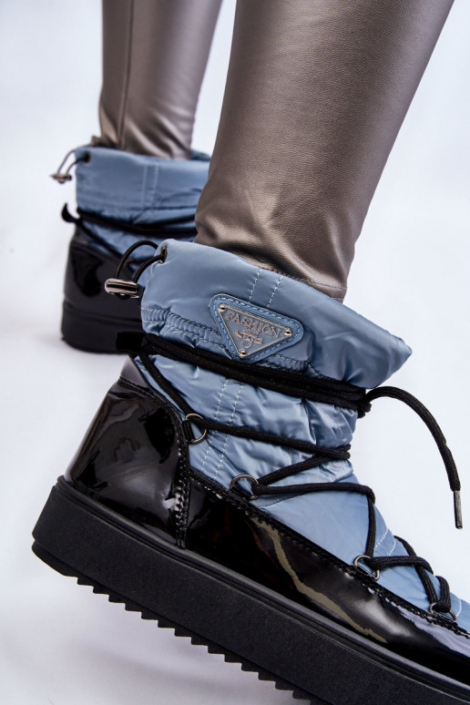 Women's Fashionable Lace-up Snow Boots Blue Carrios Women's Fashionable Lace-up Snow Boots Blue Carrios
