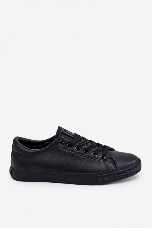 Women's Classic Leather Sneakers Black Misima