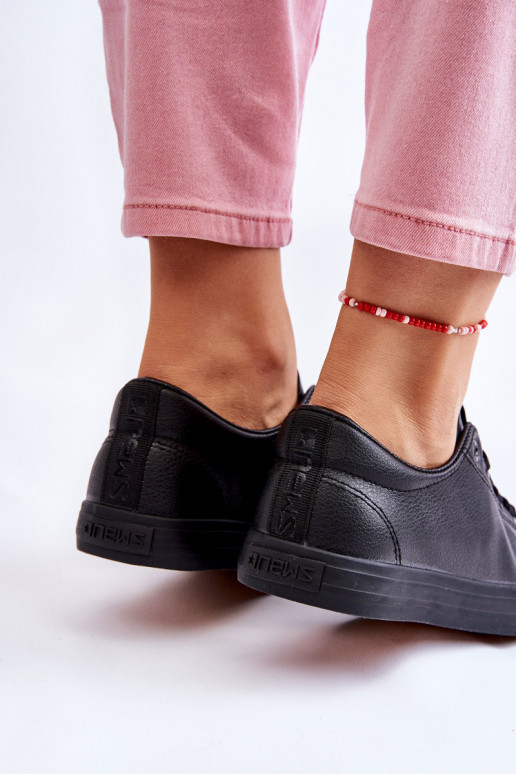Women's Classic Leather Sneakers Black Misima