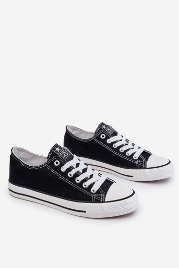 Women's Classic Sneakers Black With White Sole Ecoma