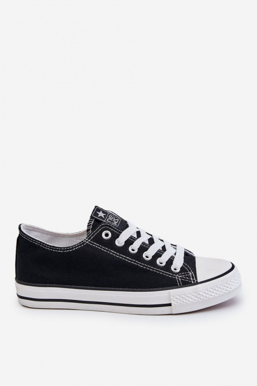 Women's Classic Sneakers Black With White Sole Ecoma