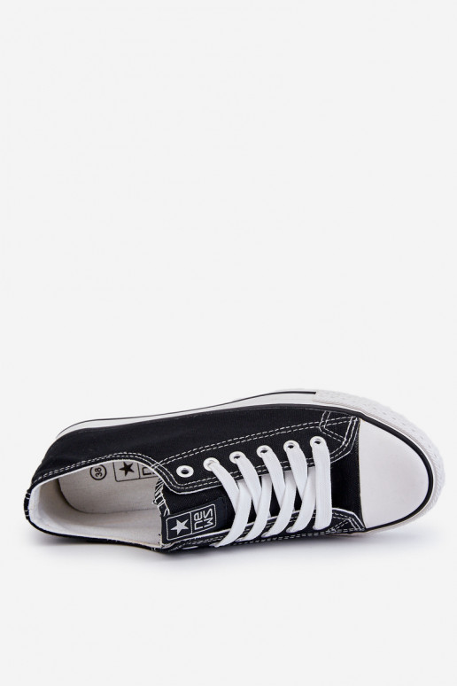 Women's Classic Sneakers Black With White Sole Ecoma