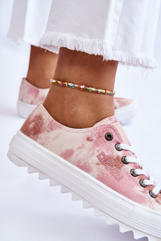 Fashionable Low Sneakers Big Star LL274044 Pink-Beige