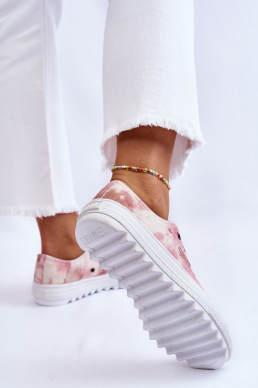 Fashionable Low Sneakers Big Star LL274044 Pink-Beige