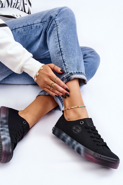 Women's Sneakers With A Colorful Platform Big Star LL274239 Black Women's Sneakers With A Colorful Platform Big Star LL274239 Black