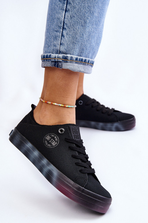 Women's Sneakers With A Colorful Platform Big Star LL274239 Black Women's Sneakers With A Colorful Platform Big Star LL274239 Black
