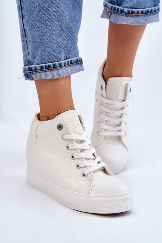 Hidden Wedge High Sneakers Big Star LL274035 White Hidden Wedge High Sneakers Big Star LL274035 White