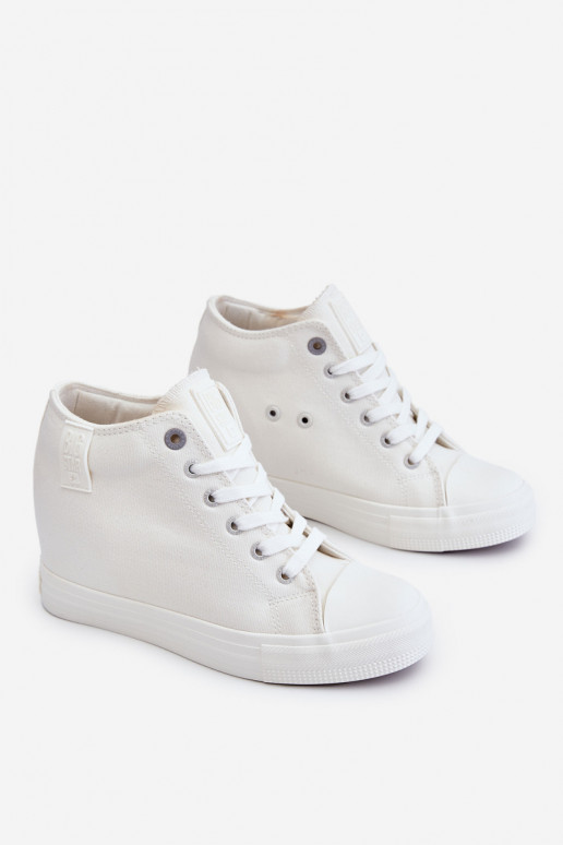 Hidden Wedge High Sneakers Big Star LL274035 White Hidden Wedge High Sneakers Big Star LL274035 White