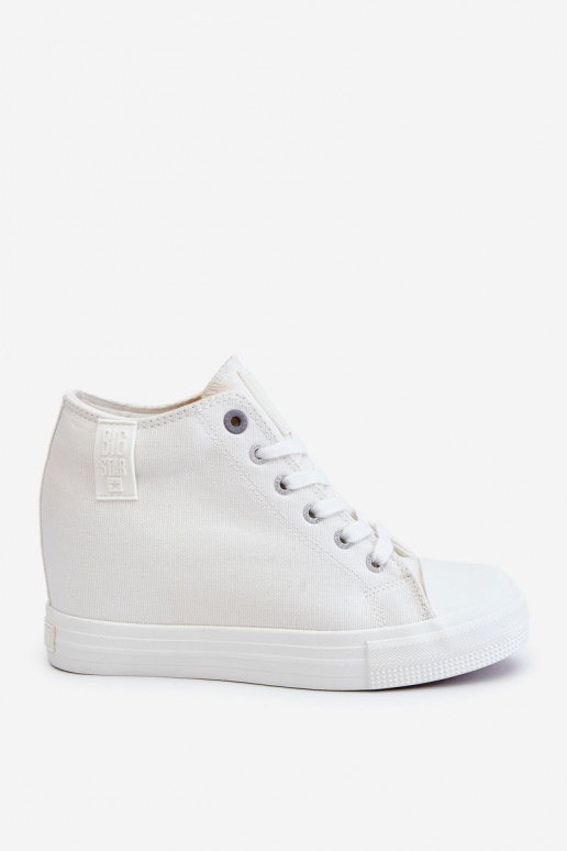 Hidden Wedge High Sneakers Big Star LL274035 White Hidden Wedge High Sneakers Big Star LL274035 White