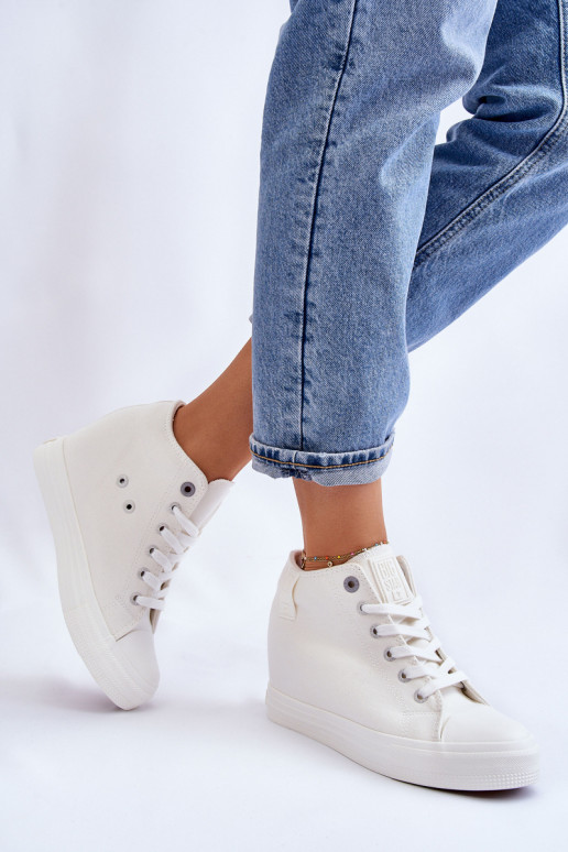 Hidden Wedge High Sneakers Big Star LL274035 White Hidden Wedge High Sneakers Big Star LL274035 White
