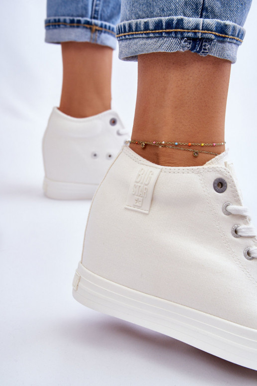 Hidden Wedge High Sneakers Big Star LL274035 White Hidden Wedge High Sneakers Big Star LL274035 White