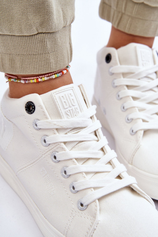 Women's Classic High Top Sneakers Big Star LL274002 White Women's Classic High Top Sneakers Big Star LL274002 White