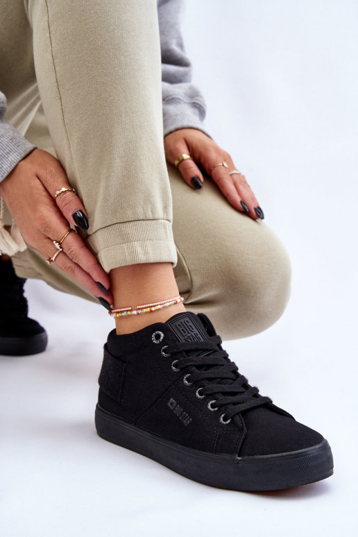 Women's Classic High Top Sneakers Big Star LL274001 Black Women's Classic High Top Sneakers Big Star LL274001 Black