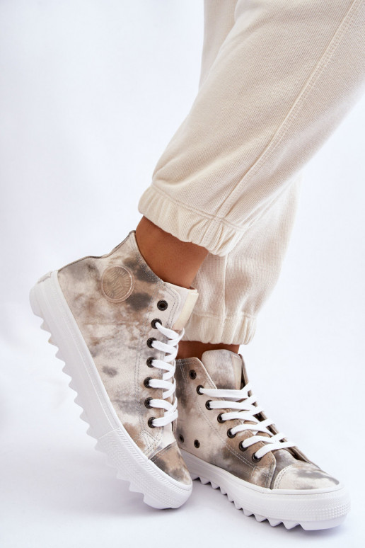 Women's Sneakers High Big Star LL274047 White and green