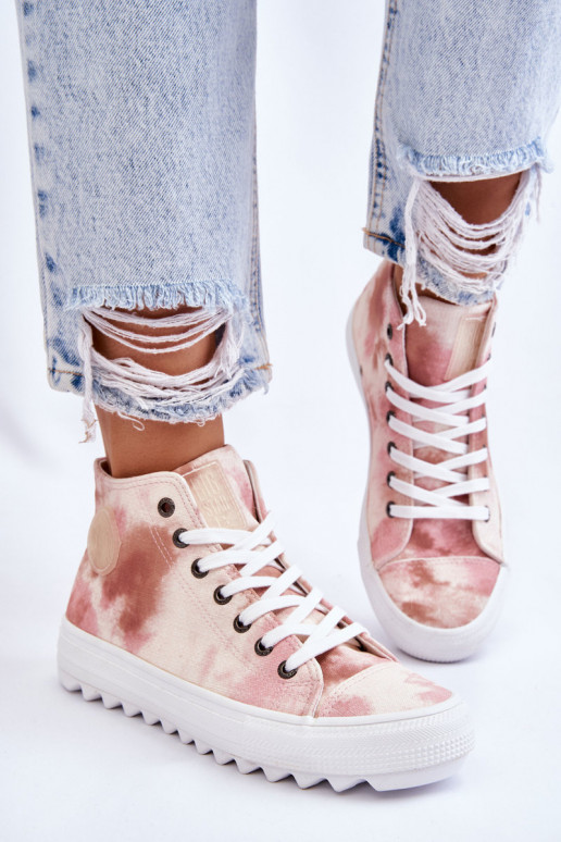 Women's Sneakers High Big Star LL274048 Beige-Pink Women's Sneakers High Big Star LL274048 Beige-Pink
