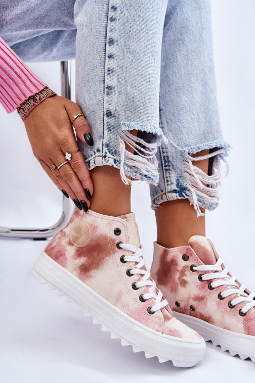 Women's Sneakers High Big Star LL274048 Beige-Pink Women's Sneakers High Big Star LL274048 Beige-Pink