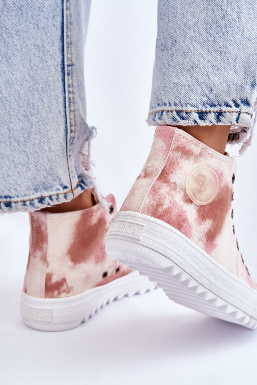 Women's Sneakers High Big Star LL274048 Beige-Pink Women's Sneakers High Big Star LL274048 Beige-Pink