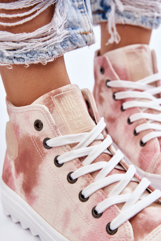 Women's Sneakers High Big Star LL274048 Beige-Pink Women's Sneakers High Big Star LL274048 Beige-Pink