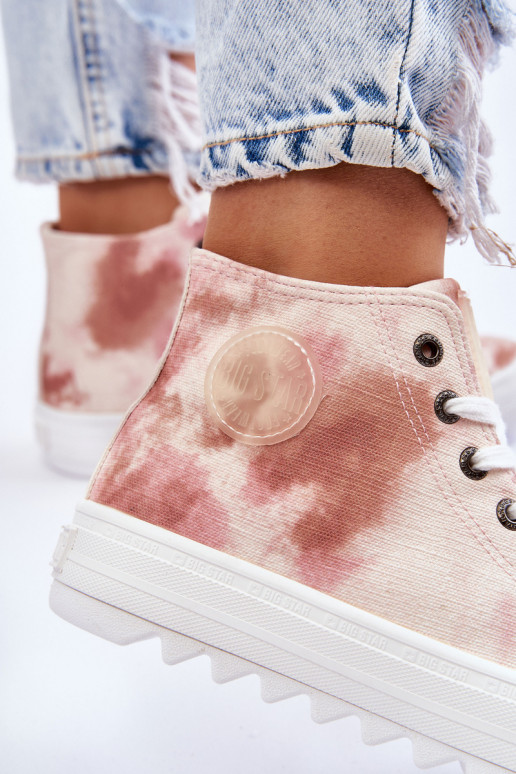 Women's Sneakers High Big Star LL274048 Beige-Pink Women's Sneakers High Big Star LL274048 Beige-Pink