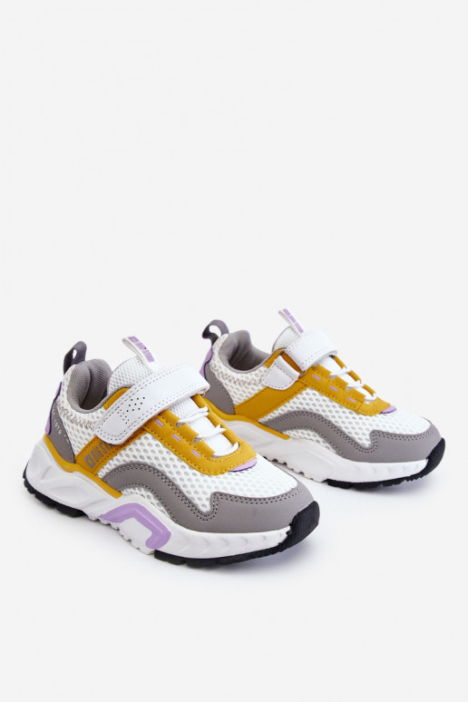 Children's Sport Shoes With Velcro Big Star JJ374257 White and Yellow Children's Sport Shoes With Velcro Big Star JJ374257 White and Yellow