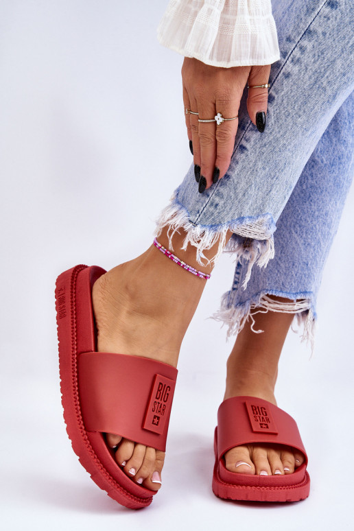 Women's Slippers Big Star LL274430 Red Women's Slippers Big Star LL274430 Red