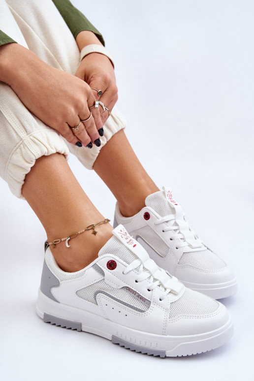 Women's Cross Jeans Low Sneakers LL2R4011C White Women's Cross Jeans Low Sneakers LL2R4011C White
