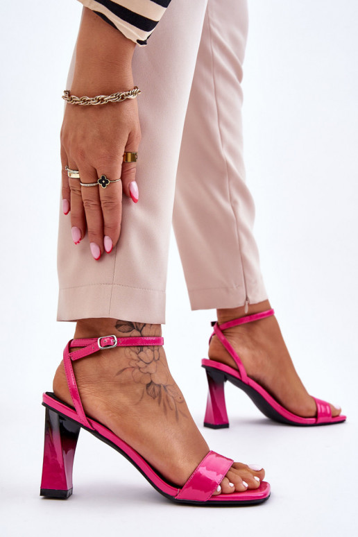 Patent Heeled Sandals Fuchsia Owen Patent Heeled Sandals Fuchsia Owen