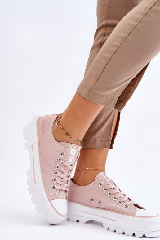 Fabric Platform Sneakers Big Star LL274151 Nude Fabric Platform Sneakers Big Star LL274151 Nude