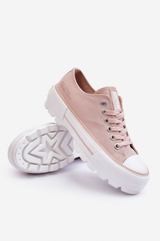 Fabric Platform Sneakers Big Star LL274151 Nude Fabric Platform Sneakers Big Star LL274151 Nude