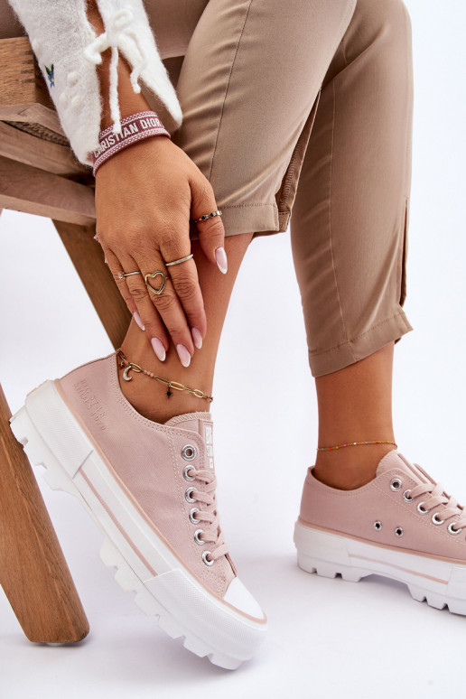 Fabric Platform Sneakers Big Star LL274151 Nude Fabric Platform Sneakers Big Star LL274151 Nude