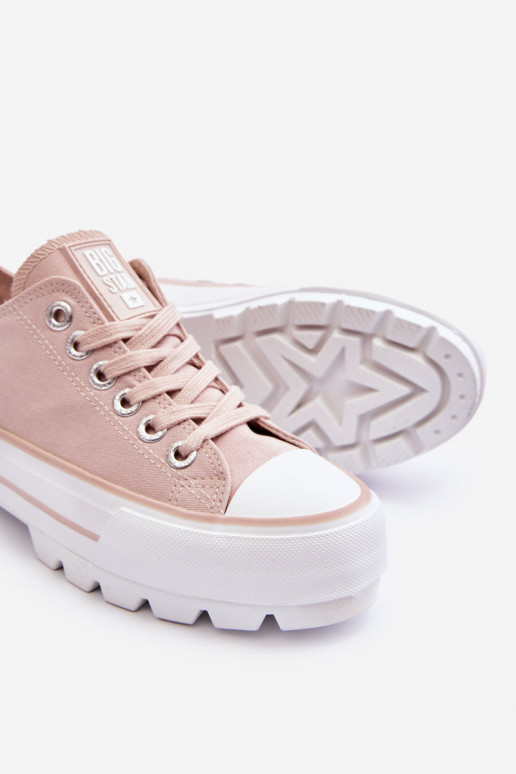 Fabric Platform Sneakers Big Star LL274151 Nude Fabric Platform Sneakers Big Star LL274151 Nude