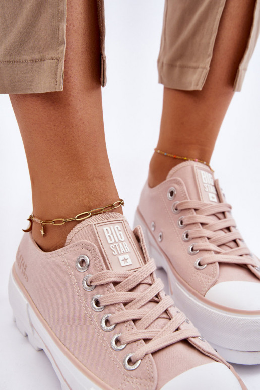 Fabric Platform Sneakers Big Star LL274151 Nude Fabric Platform Sneakers Big Star LL274151 Nude