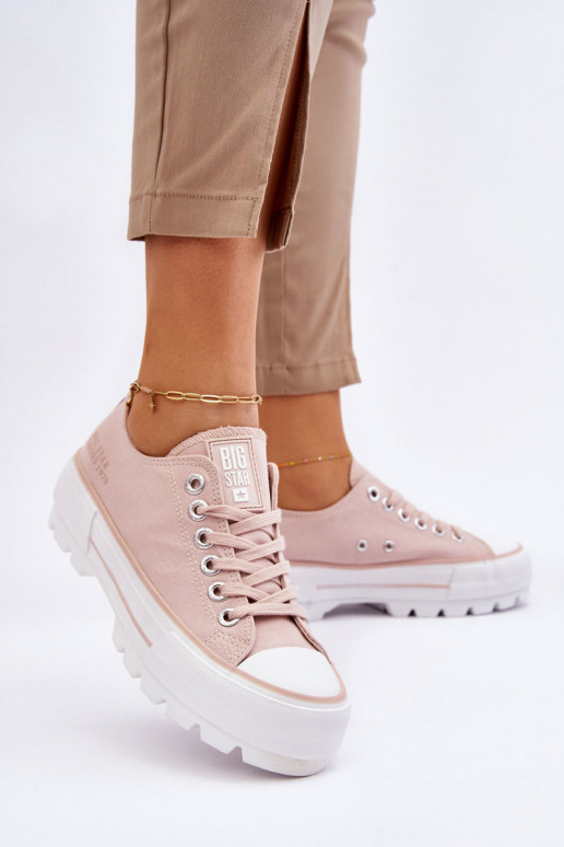 Fabric Platform Sneakers Big Star LL274151 Nude Fabric Platform Sneakers Big Star LL274151 Nude