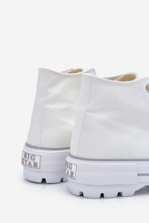 High Fabric Platform Sneakers Big Star LL274156 White High Fabric Platform Sneakers Big Star LL274156 White