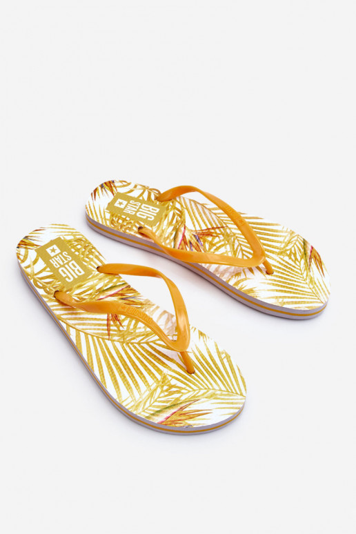 Women's Fashionable Flip Flops Big Star LL274819 Yellow Women's Fashionable Flip Flops Big Star LL274819 Yellow