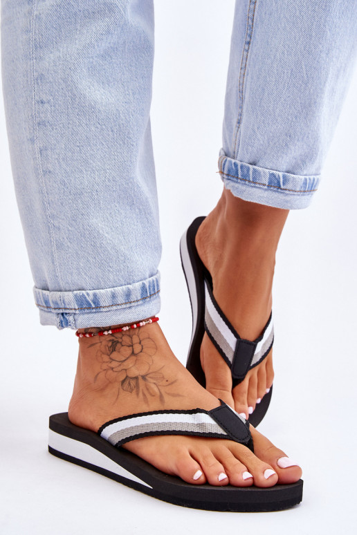 Women's Big Star Platform Flip Flops LL274781 Black Women's Big Star Platform Flip Flops LL274781 Black