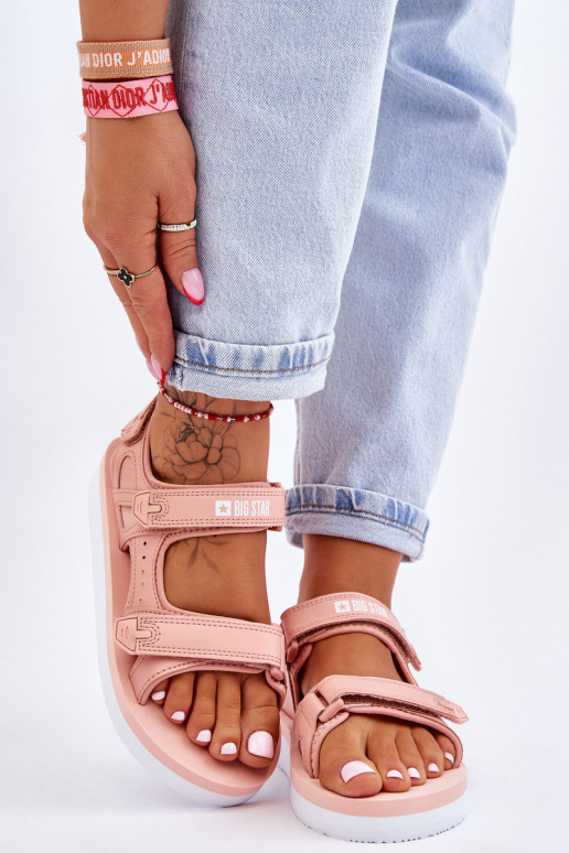 Women's Sport Platform Sandals Big Star LL274788 Pink Women's Sport Platform Sandals Big Star LL274788 Pink
