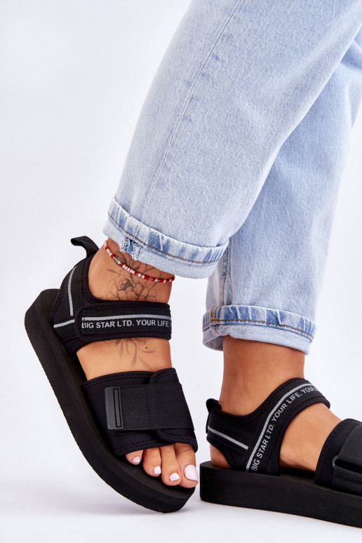 Women's Velcro Sandals Big Star LL274784 Black