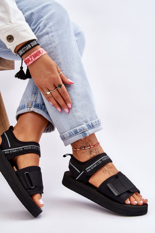 Women's Velcro Sandals Big Star LL274784 Black