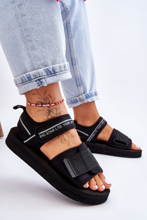 Women's Velcro Sandals Big Star LL274784 Black