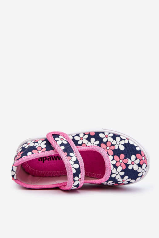 Children's ballerinas in flowers navy blue-pink Noah Children's ballerinas in flowers navy blue-pink Noah