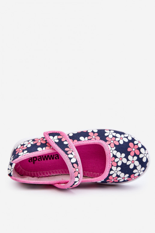 Children's ballerinas in flowers navy blue-pink Noah Children's ballerinas in flowers navy blue-pink Noah