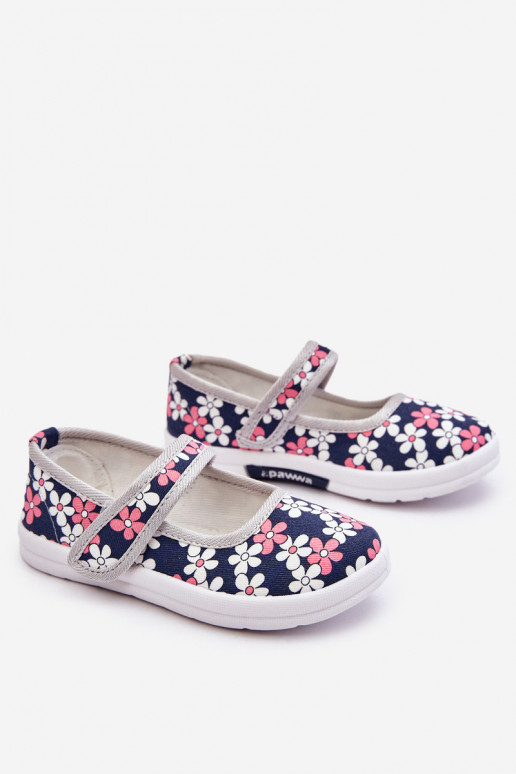 Children's ballerinas in flowers navy blue-Grey Noah Children's ballerinas in flowers navy blue-Grey Noah