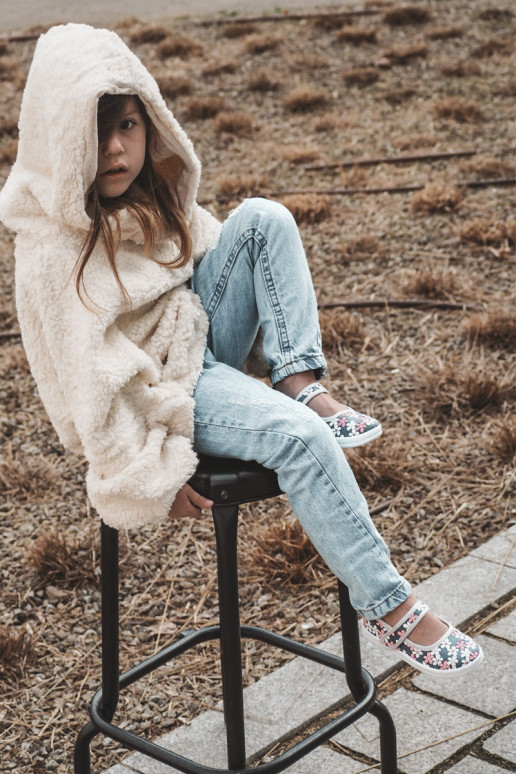 Children's ballerinas in flowers navy blue-Grey Noah Children's ballerinas in flowers navy blue-Grey Noah