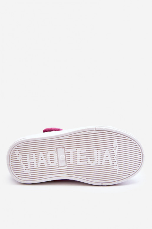 Children's Velcro Ballerinas In Print Navy Blue And Pink Selah Children's Velcro Ballerinas In Print Navy Blue And Pink Selah