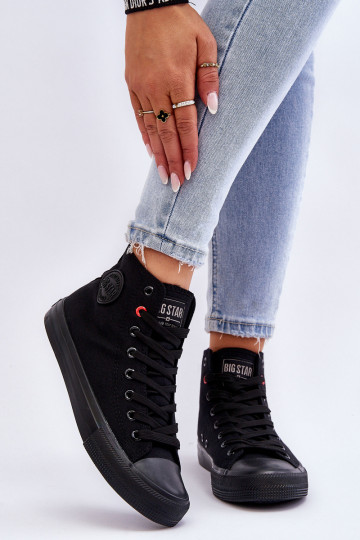 Women's Classic High Sneakers Big Star T274033 Black 2