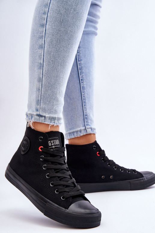 Women's Classic High Sneakers Big Star T274033 Black