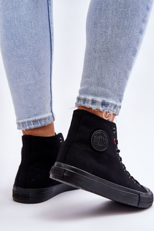 Women's Classic High Sneakers Big Star T274033 Black