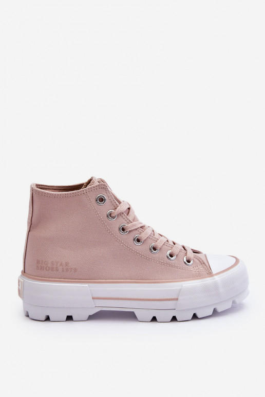 High Fabric Platform Sneakers Big Star LL274157 Nude High Fabric Platform Sneakers Big Star LL274157 Nude