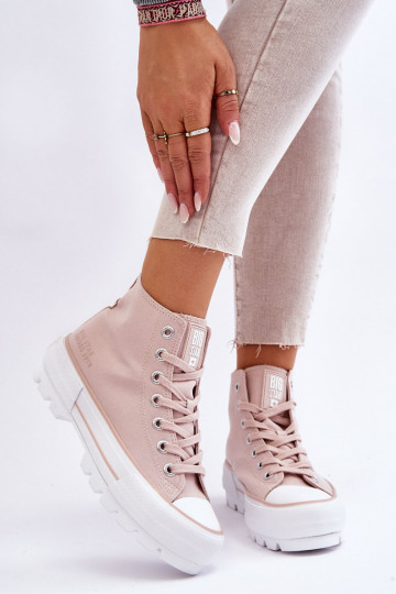 High Fabric Platform Sneakers Big Star LL274157 Nude 2